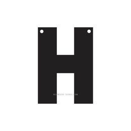 Буква "H" чорна / art w42-b