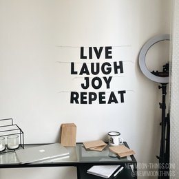 Гірлянда "Live Laugh Joy Repeat" чорна / art G09-b