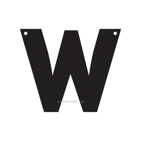 Буква "W" черная / art w51-b