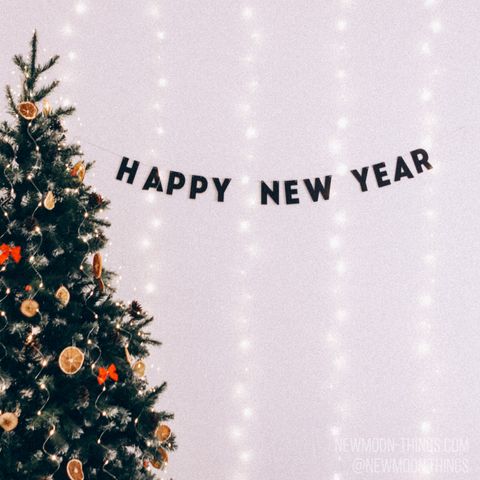 Гирлянда "Happy New Year" черная / art G18-b