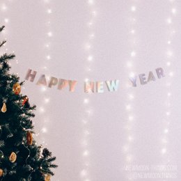 Гирлянда "Happy new year!" голографическая / art G18-h