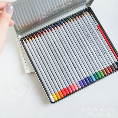 Кольорові олівці "Акварельні 24 кольору" в метал. пеналі/artR54