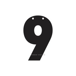 Цифра "9" чорна / art n9-b