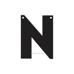 Буква "N" чорна / art w45-b